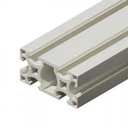 پروفیل آلومینیومی شیاردار 80*40 سنگین آنودایز نقره‌ای