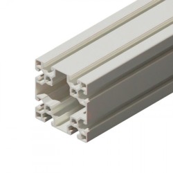 پروفیل آلومینیومی شیاردار 90*90 آنودایز نقره‌ای