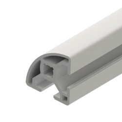 پروفیل آلومینیومی شیاردار ربع دایره 30*30 سبک آنودایز نقره‌ای