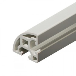 پروفیل آلومینیومی شیاردار ربع دایره 40*40 سبک آنودایز نقره‌ای