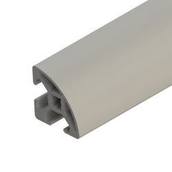 پروفیل آلومینیومی شیاردار ربع دایره 20*20 آنودایز نقره‌ای