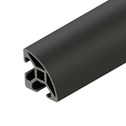 پروفیل آلومینیومی شیاردار ربع دایره 20*20 آنودایز مشکی