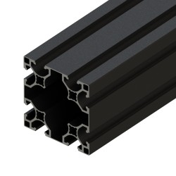 پروفیل آلومینیومی شیاردار 80*80 آنودایز مشکی