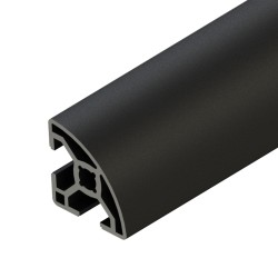 پروفیل آلومینیومی شیاردار ربع دایره 30*30 سبک آنودایز مشکی