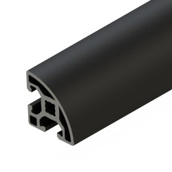 پروفیل آلومینیومی شیاردار ربع دایره 40*40 سبک آنودایز مشکی