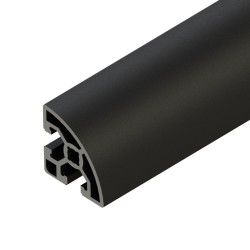 پروفیل آلومینیومی شیاردار ربع دایره 45*45 سبک آنودایز مشکی